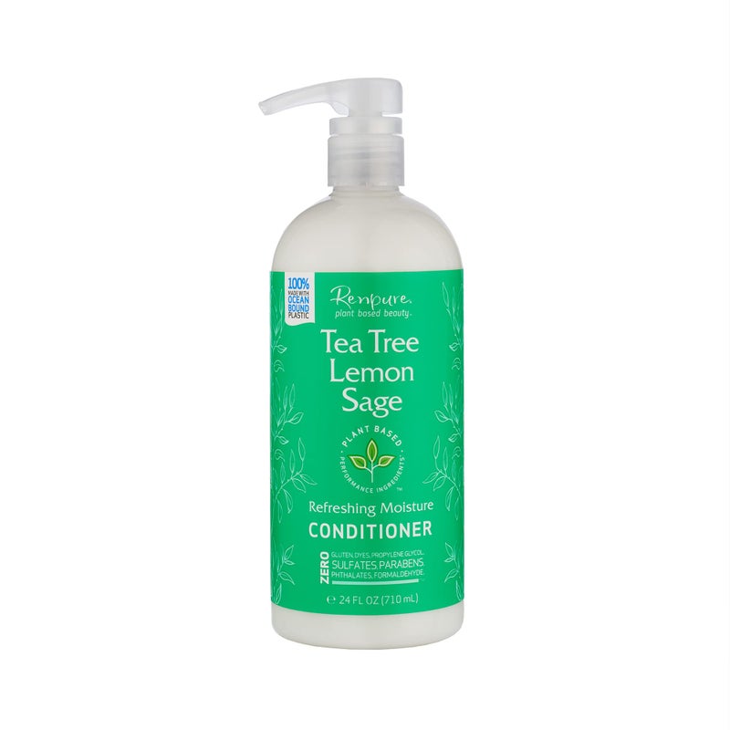 Renpure Plant Based Tea Tree and Rosemary Refresh and Rebalance Conditioner - Soothes Dry Scalp - Delivers Moisture and Shine - Gentle Formula - Dye Free - Recyclable, Pump Bottle Design - 24 fl oz - Image 1